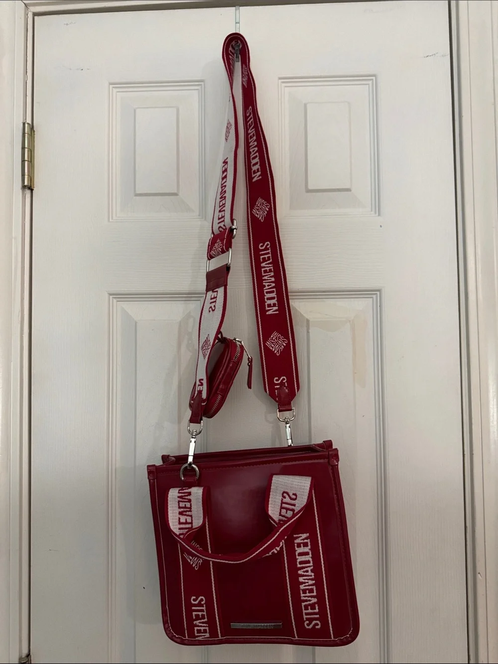 Steve Madden Red Crossbody Bag with Branded Detachable Strap
